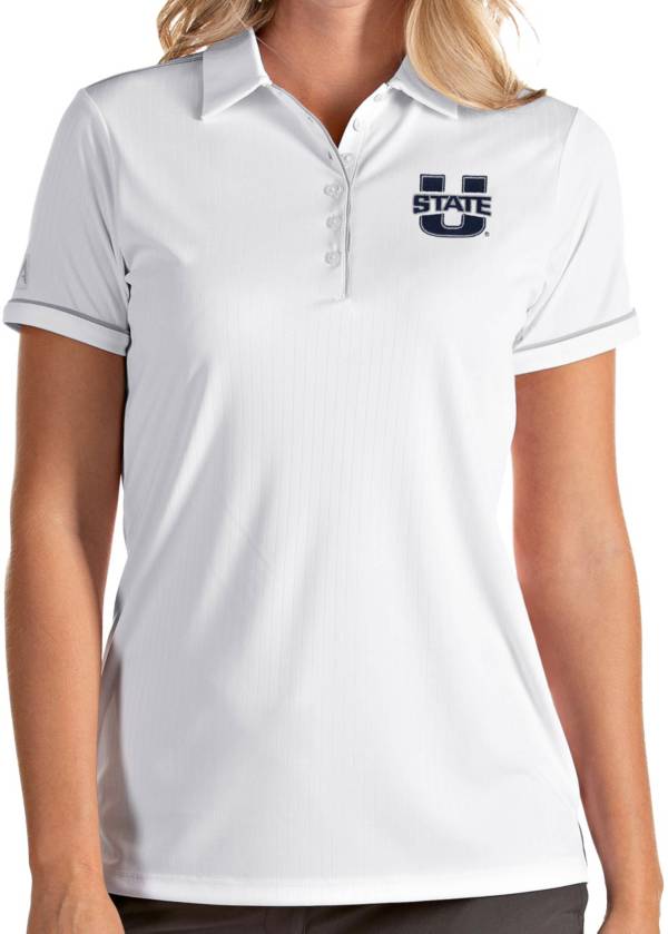 Antigua Women's Utah State Aggies Salute Performance White Polo