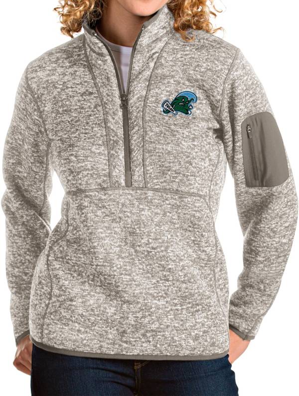 Antigua Women's Tulane Green Wave Oatmeal Fortune Pullover Jacket product image