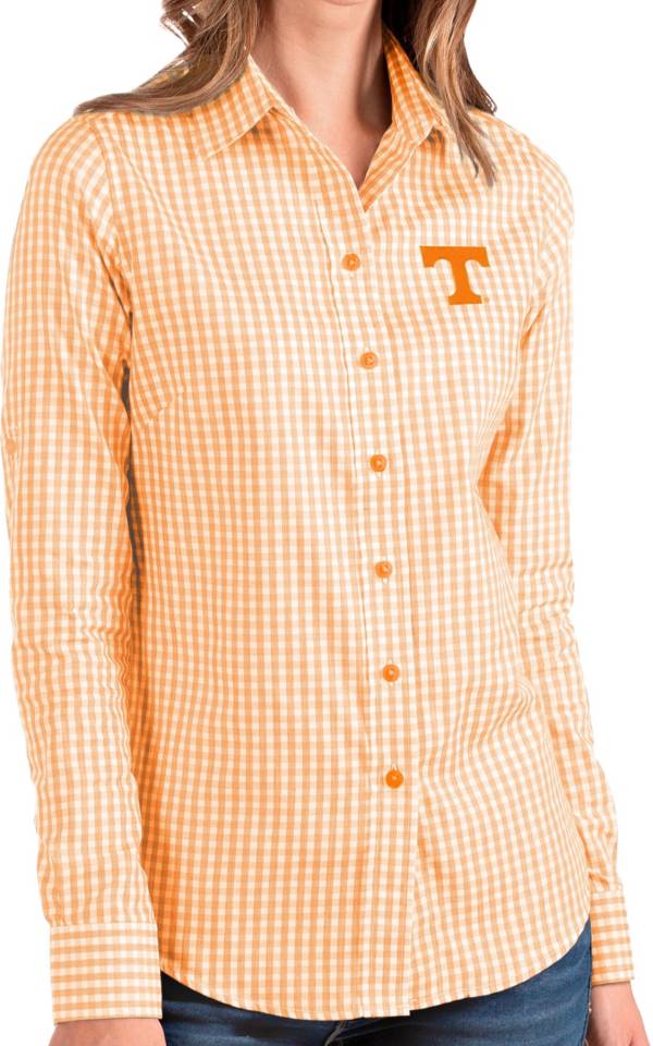 Antigua Women's Tennessee Volunteers Tennessee Orange Structure Button Down Long Sleeve Shirt