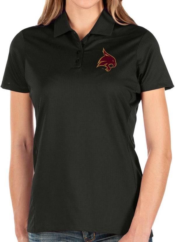 Antigua Women's Texas State Bobcats Balance Black Polo