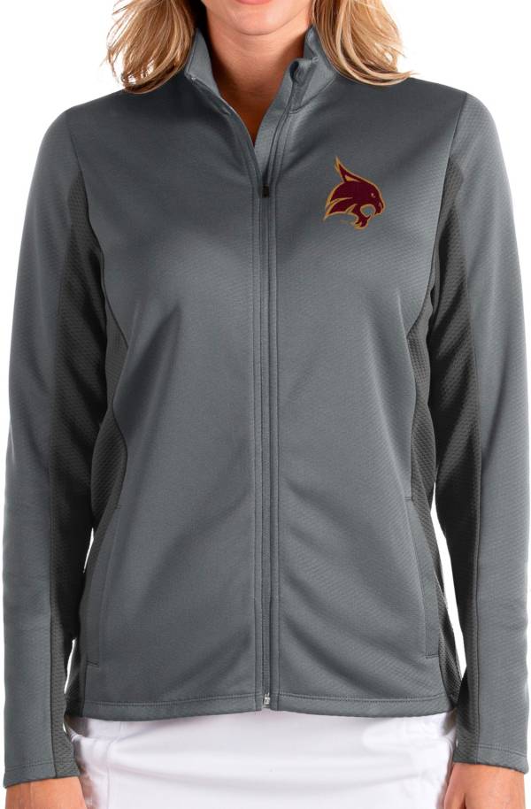 Antigua Women's Texas State Bobcats Grey Passage Full-Zip Jacket