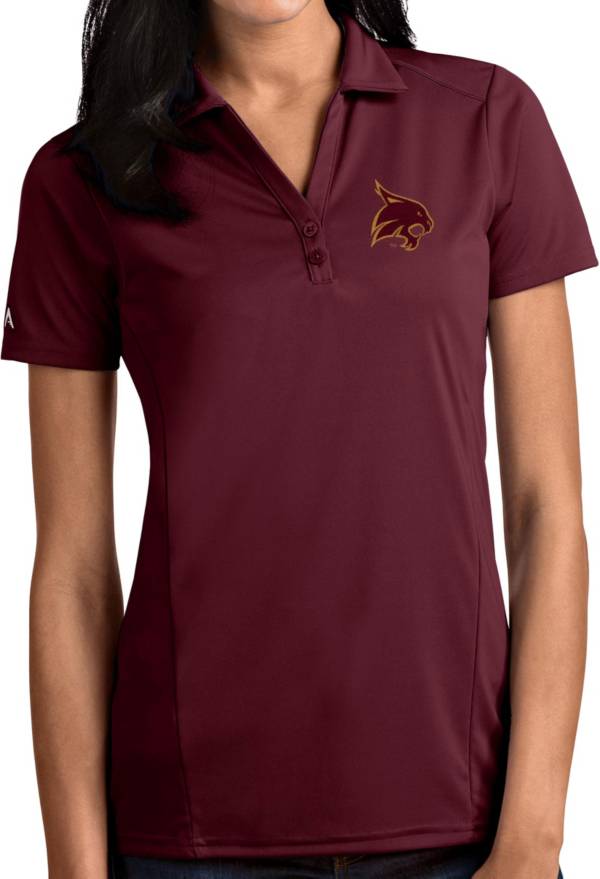Antigua Women's Texas State Bobcats Maroon Tribute Performance Polo