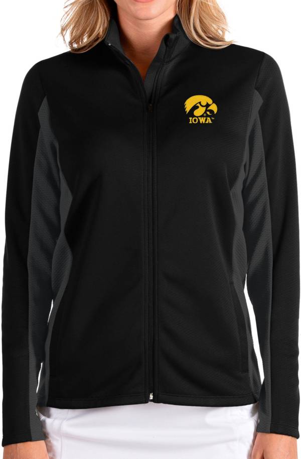 Antigua Women's Iowa Hawkeyes Passage Full-Zip Black Jacket