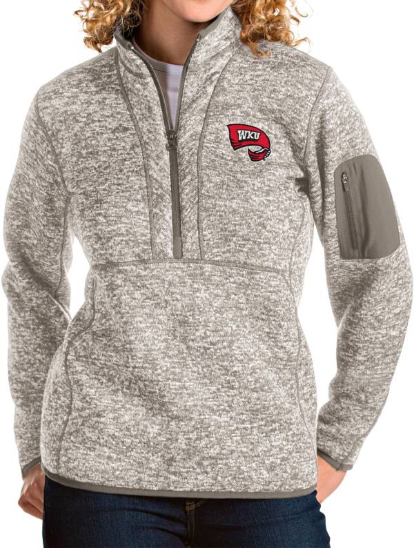 Antigua Women's Western Kentucky Hilltoppers Oatmeal Fortune Pullover Jacket product image