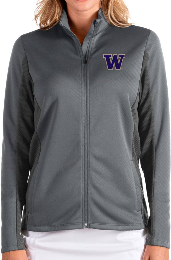 Antigua Women's Washington Huskies Grey Passage Full-Zip Jacket