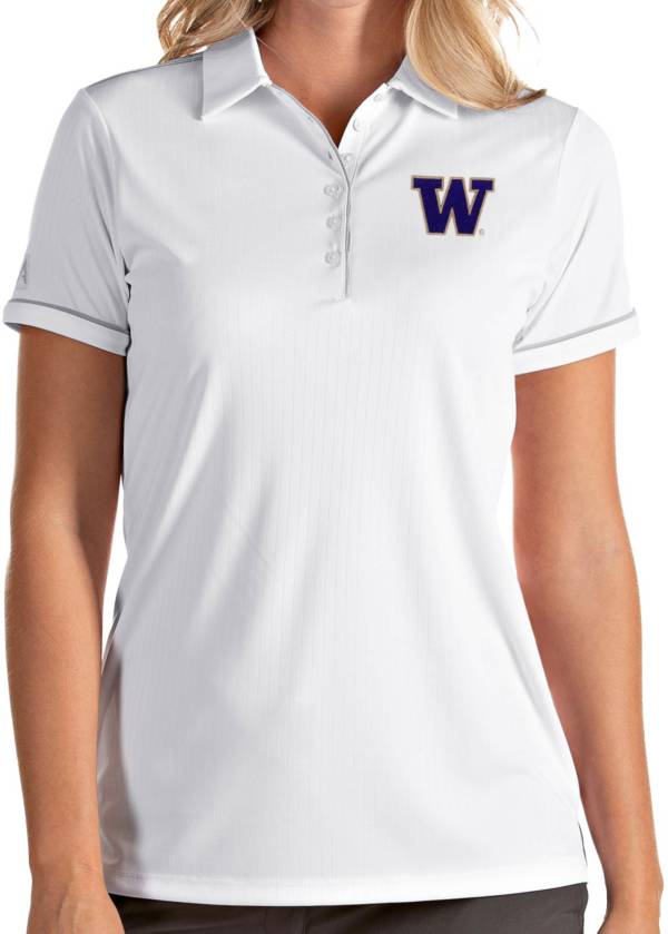 Antigua Women's Washington Huskies Salute Performance White Polo