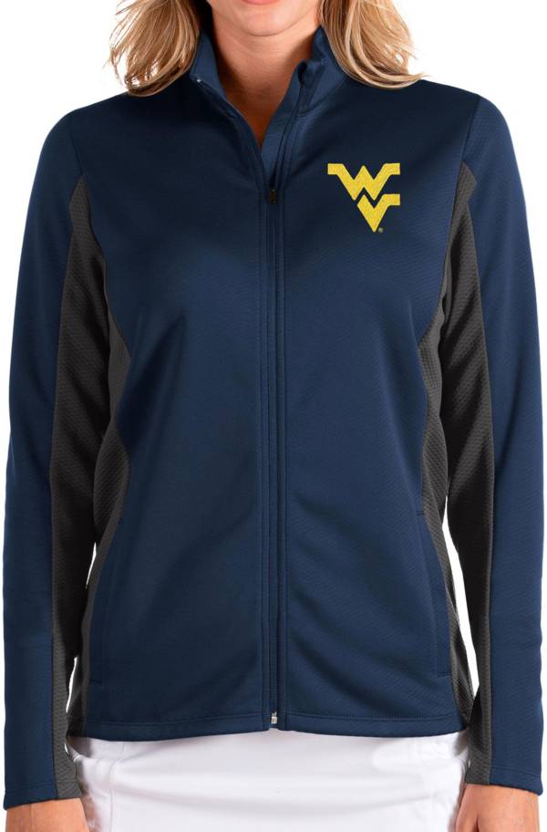 Antigua Women's West Virginia Mountaineers Blue Passage Full-Zip Jacket