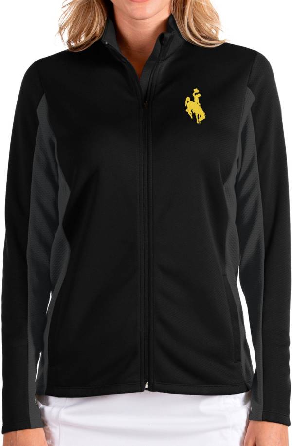 Antigua Women's Wyoming Cowboys Passage Full-Zip Black Jacket