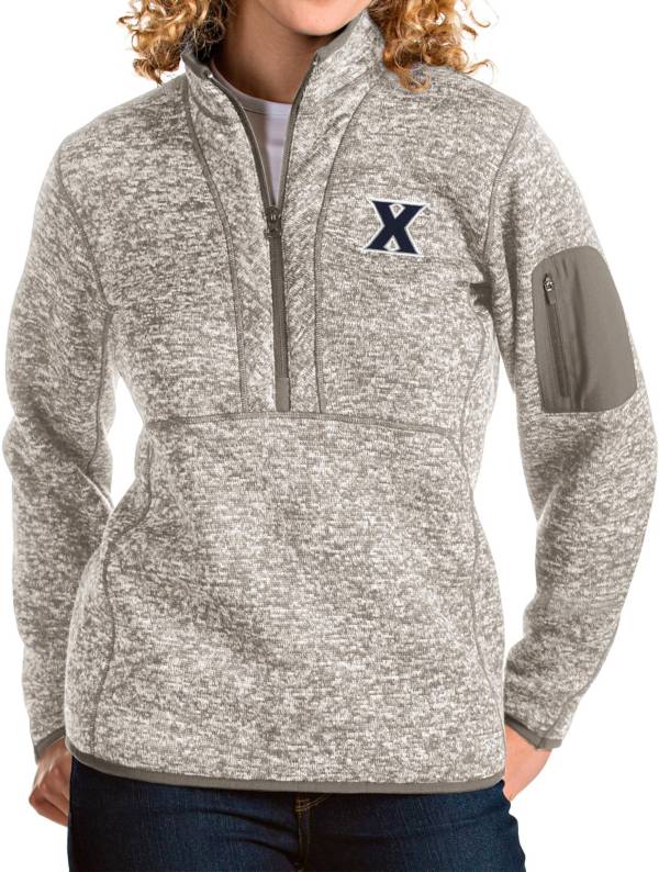 Antigua Women's Xavier Musketeers Oatmeal Fortune Pullover Jacket product image