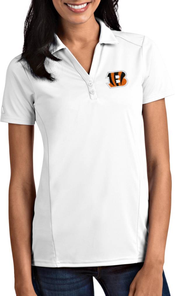 Antigua Women's Cincinnati Bengals Tribute White Polo