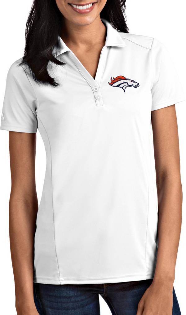 Antigua Women's Denver Broncos Tribute White Polo