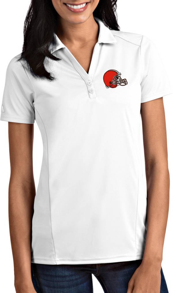 Antigua Women's Cleveland Browns Tribute White Polo
