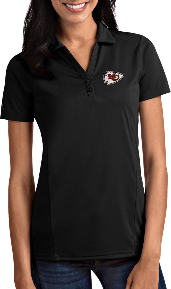 Antigua Women's Kansas City Chiefs Tribute Black Polo