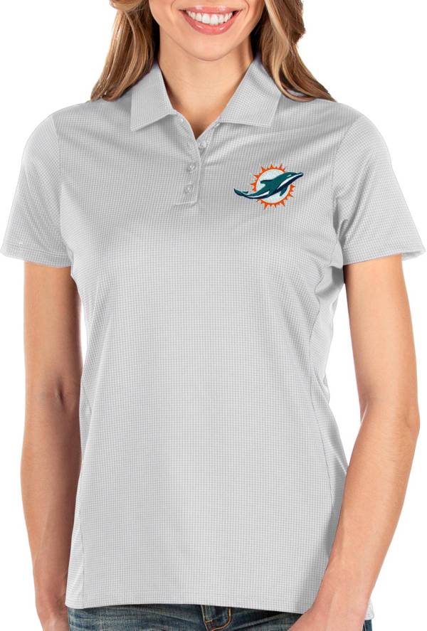 Antigua Women's Miami Dolphins Balance White Polo