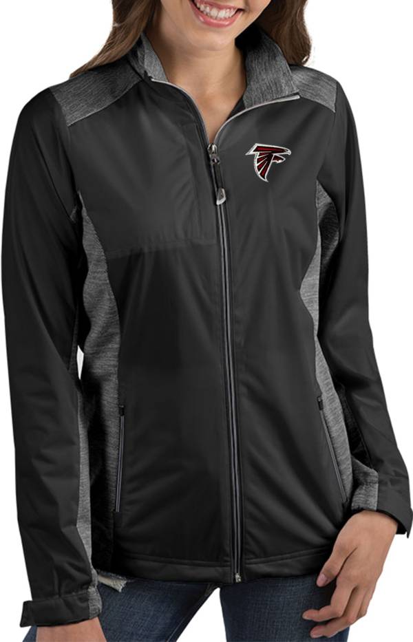 Antigua Women's Atlanta Falcons Revolve Black Full-Zip Jacket