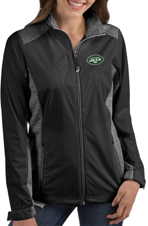 Antigua Women's New York Jets Revolve Black Full-Zip Jacket