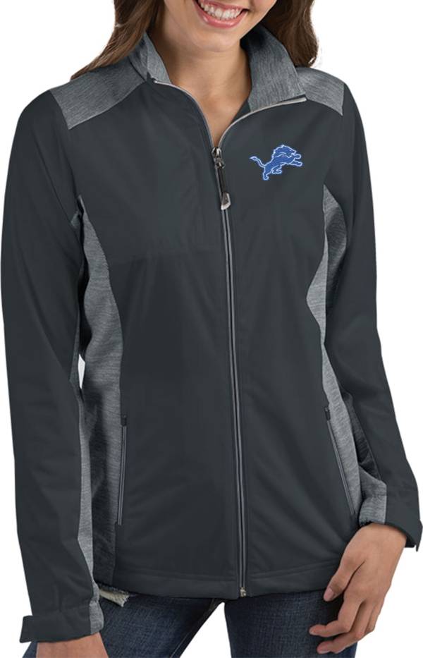 Antigua Women's Detroit Lions Revolve Charcoal Full-Zip Jacket