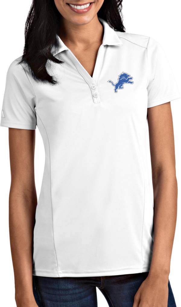 Antigua Women's Detroit Lions Tribute White Polo