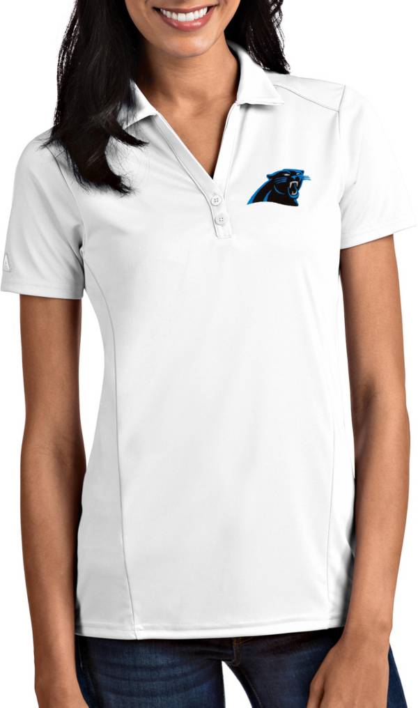 Antigua Women's Carolina Panthers Tribute White Polo
