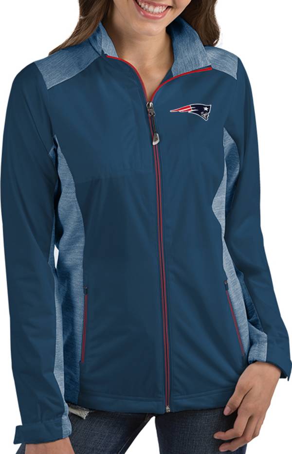 Antigua Women's New England Patriots Revolve Navy Full-Zip Jacket