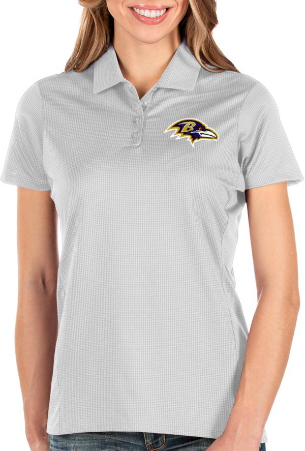 Antigua Women's Baltimore Ravens Balance White Polo