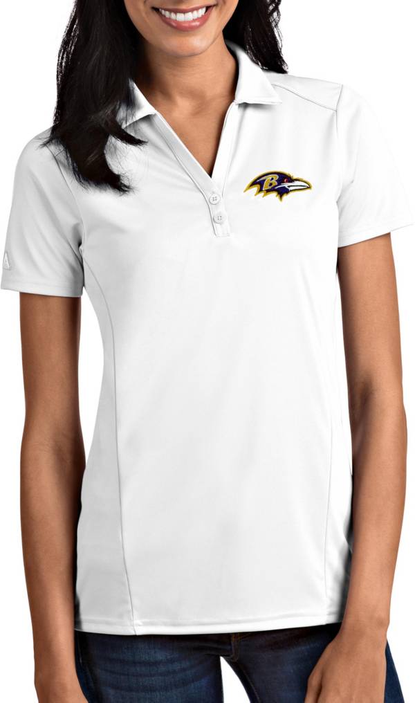 Antigua Women's Baltimore Ravens Tribute White Polo