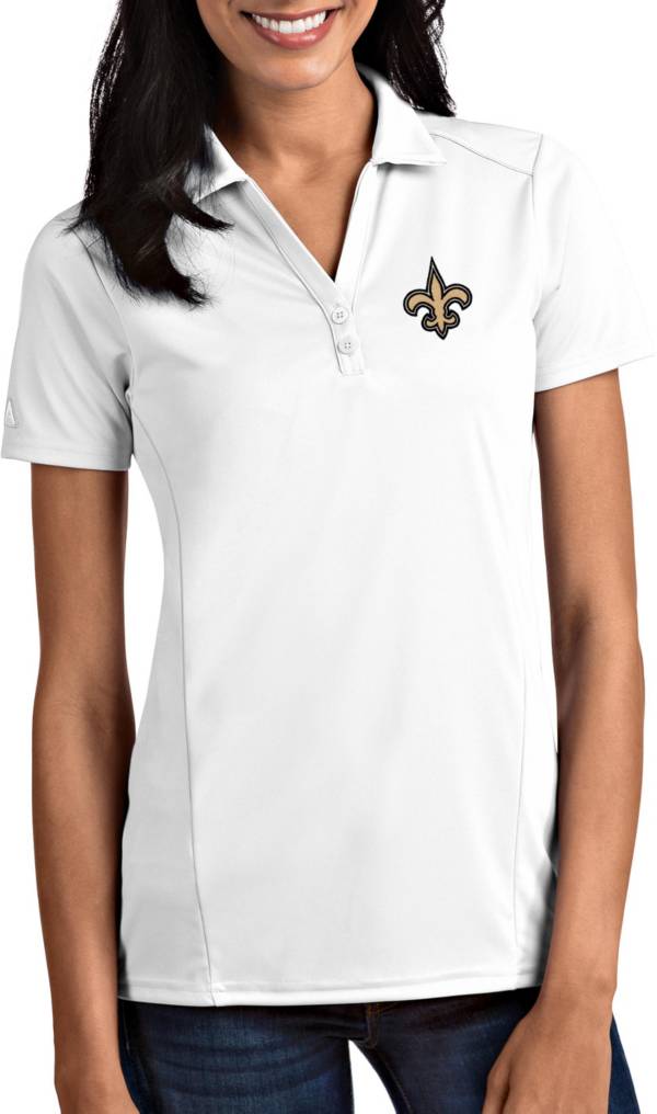 Antigua Women's New Orleans Saints Tribute White Polo