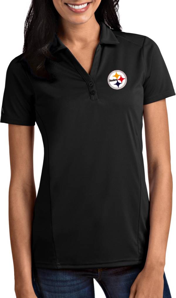 Antigua Women's Pittsburgh Steelers Tribute Black Polo