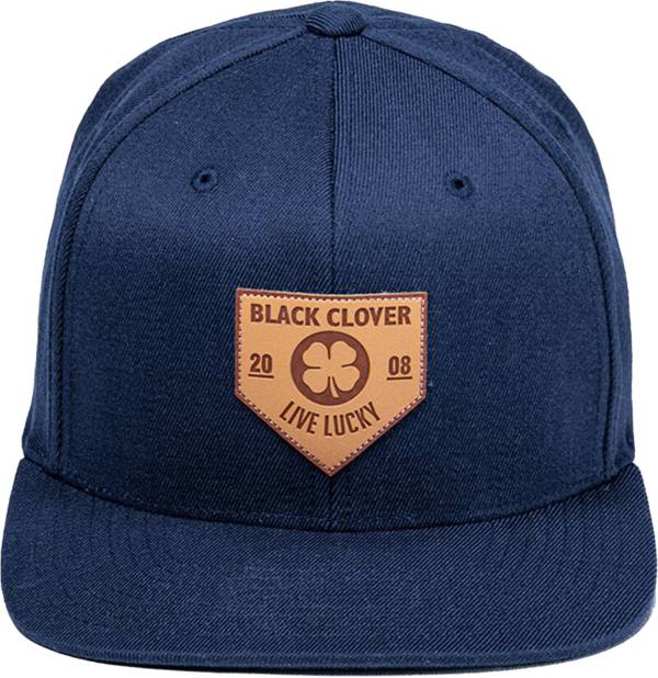 Black Clover + Rawlings Leather Patch Flat Brim Hat