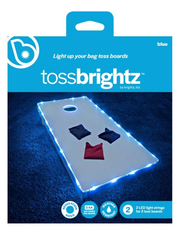 Backyard Bean Bag Toss Game Cornhole Lights for Hole and Board Set 2 White Cornhole Edge Lights and 2 Blue Cornhole Hole Lights Kits Cornhole LED Lights fit for 6 Inch Regulation Size Boards Ring