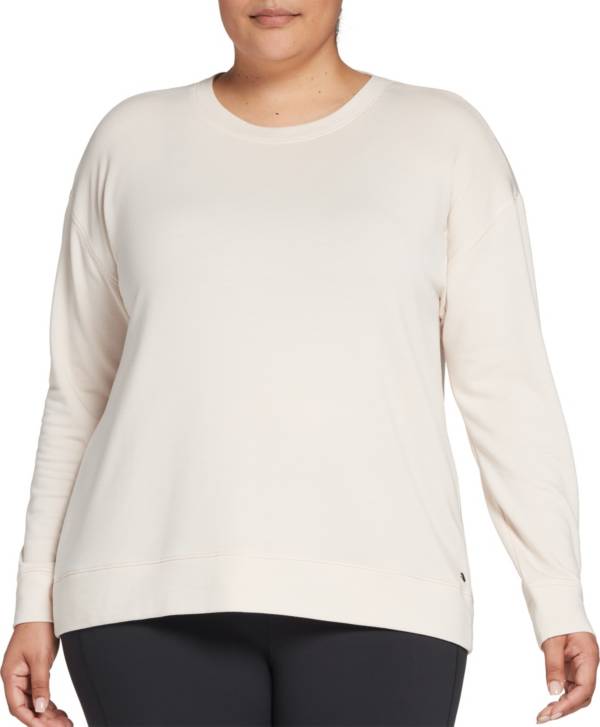 CALIA Women's Plus Size Effortless Keyhole Sweater