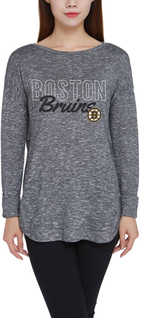 Concepts Sport Women's Boston Bruins Marble Heather Grey Long Sleeve T-Shirt