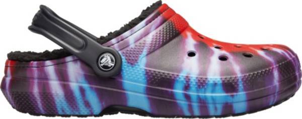 Crocs Adult Classic Fuzz-Lined Tie Dye Clogs