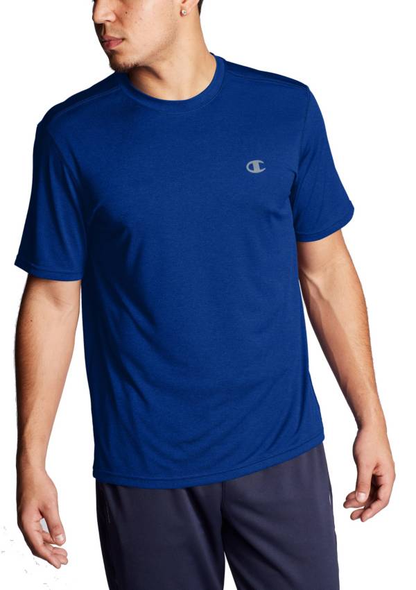 Champion Men's Double Dry Heather Mesh Textured Script Logo T-Shirt