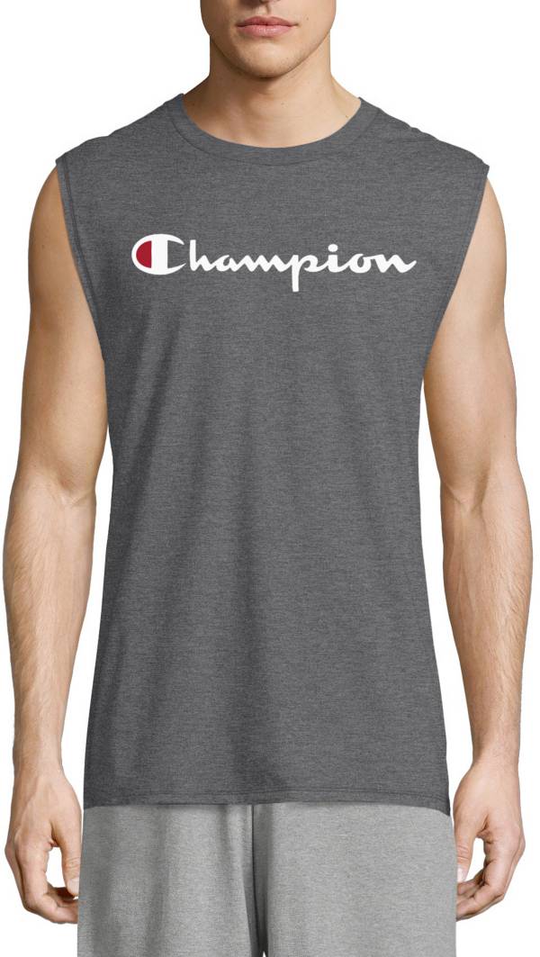 Champion Mens Jersey Atheltic Fit Muscle Tee Classic Cotton T-Shirt Sleeveless 