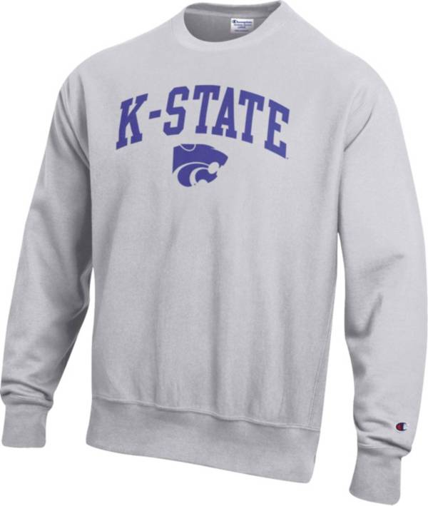 Champion Men's Kansas State Wildcats Grey Reverse Weave Crew Sweatshirt product image