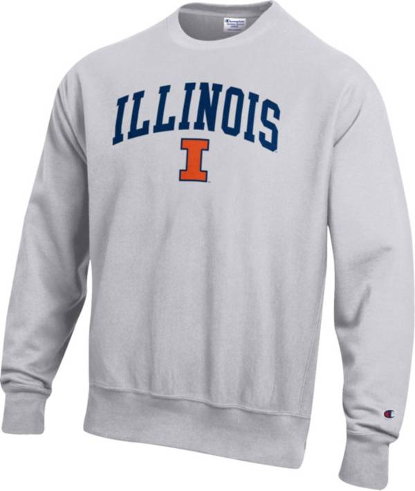 Champion Men's Illinois Fighting Illini Grey Reverse Weave Crew Sweatshirt product image