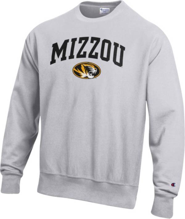 Champion Men's Missouri Tigers Grey Reverse Weave Crew Sweatshirt product image