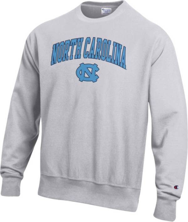 Champion Men's North Carolina Tar Heels Grey Reverse Weave Crew Sweatshirt