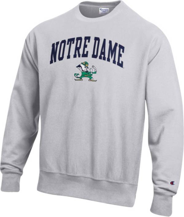 Champion Men's Notre Dame Fighting Irish Grey Reverse Weave Crew Sweatshirt product image