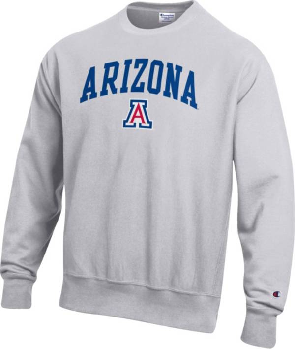 Champion Men's Arizona Wildcats Grey Reverse Weave Crew Sweatshirt