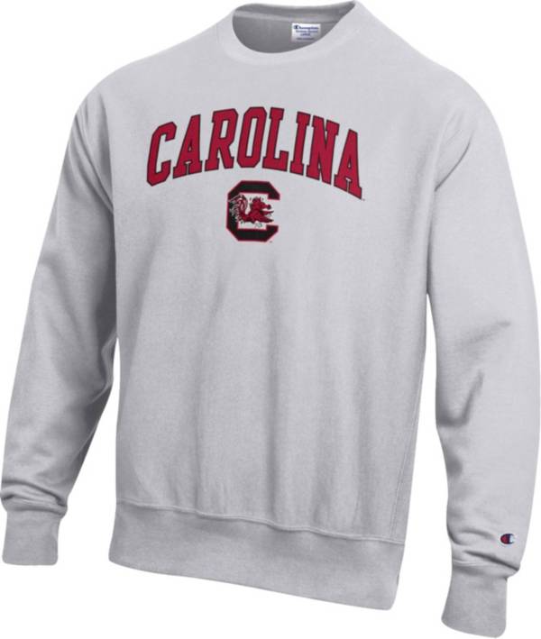 Champion Men's South Carolina Gamecocks Grey Reverse Weave Crew Sweatshirt