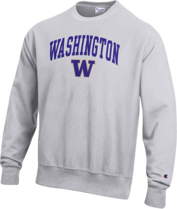 Champion Men's Washington Huskies Grey Reverse Weave Crew Sweatshirt product image