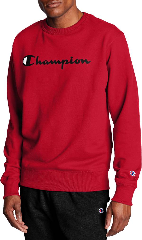 Champion Men's Powerblend Fleece Script Logo Crewneck Sweatshirt