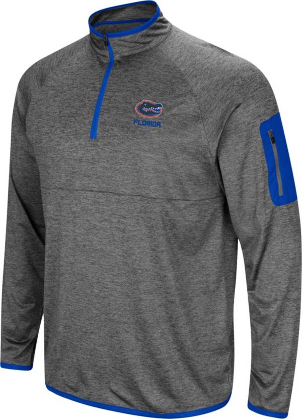 Colosseum Men's Florida Gators Grey Indus River Quarter-Zip Pullover Shirt