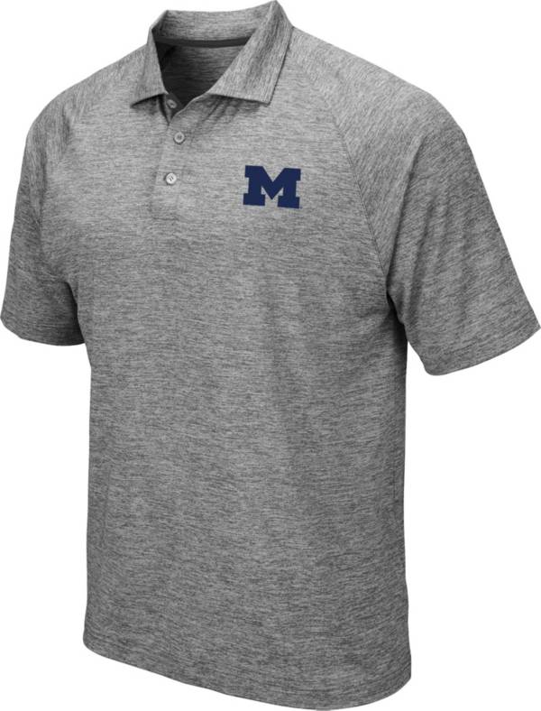 Colosseum Men's Michigan Wolverines Grey Chip Shot Polo