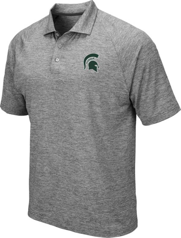 Colosseum Men's Michigan State Spartans Grey Chip Shot Polo