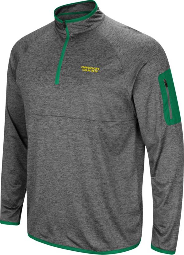 Colosseum Men's Oregon Ducks Grey Indus River Quarter-Zip Pullover Shirt