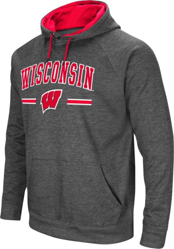 Colosseum Men's Wisconsin Badgers Grey Pullover Hoodie