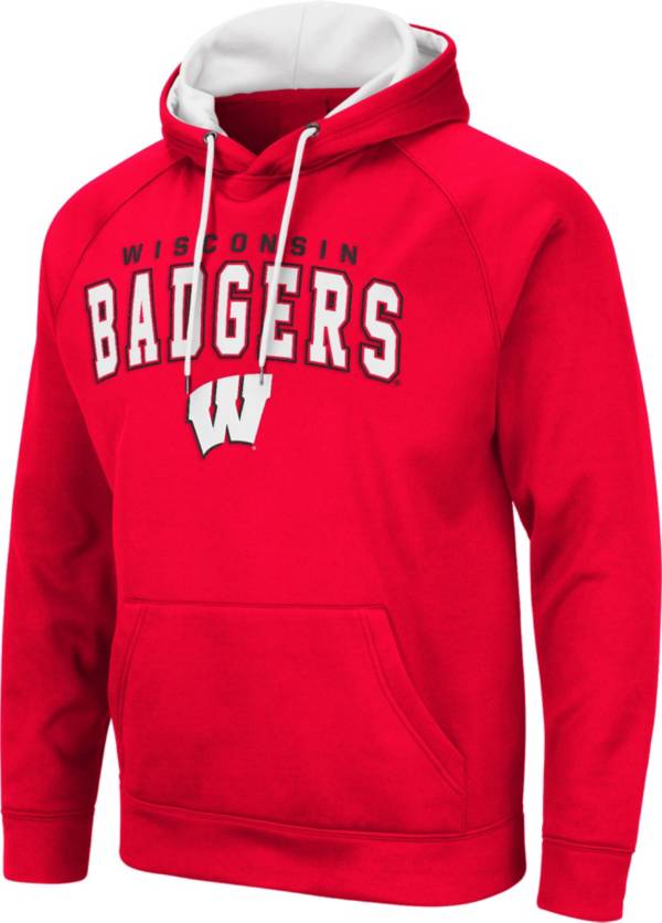 Colosseum Men's Wisconsin Badgers Red Pullover Hoodie